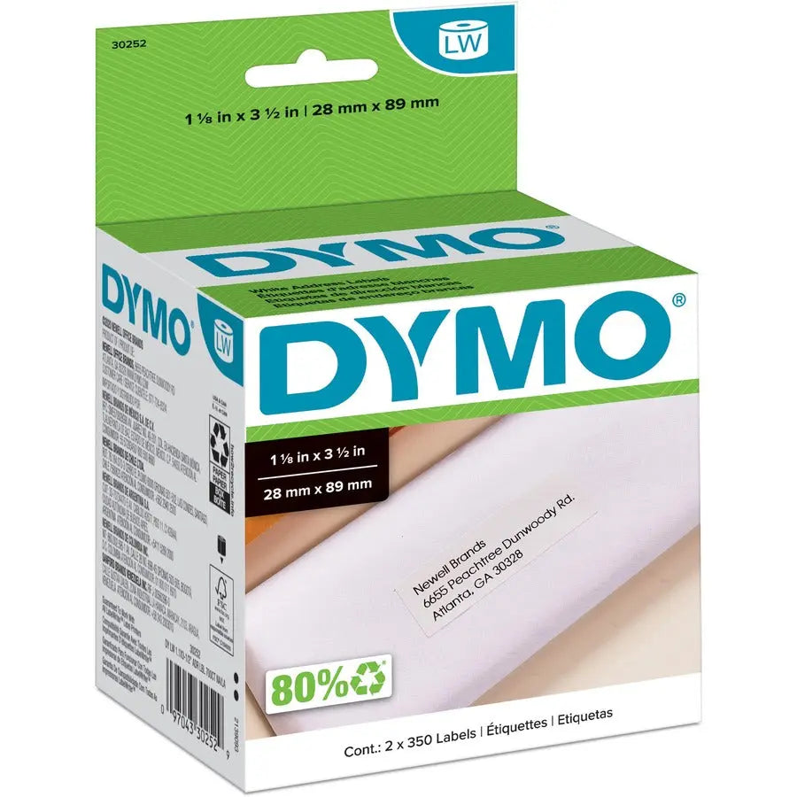 Dymo LabelWriter Address Labels (Part Number 30252) – White Paper Roll for Mailing and Shipping