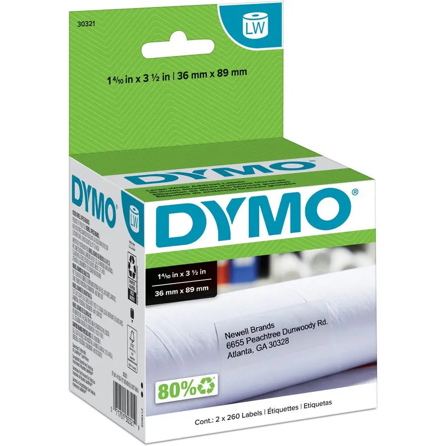 Dymo Large Address Labels Part Number 30321 – White Direct Thermal Mailing Labels for LabelWriter Printers