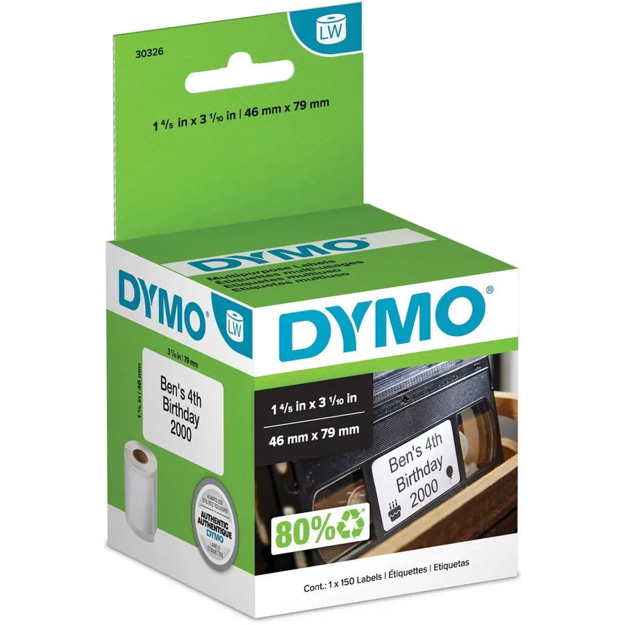 Dymo LabelWriter Video Top Labels Part Number 30326 – Thermal Paper Tape for Dymo LabelWriter 450 Series