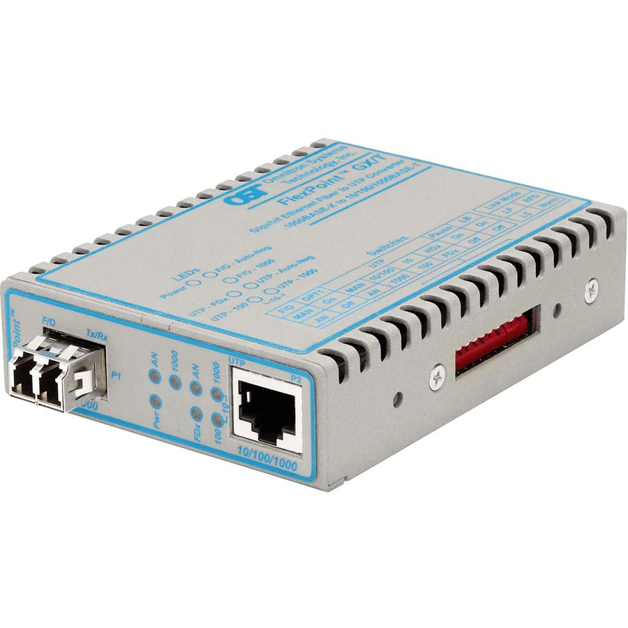 Omnitron Systems FlexPoint GX/T 10/100/1000Base-T to LC Multimode Media Converter, 4714-1