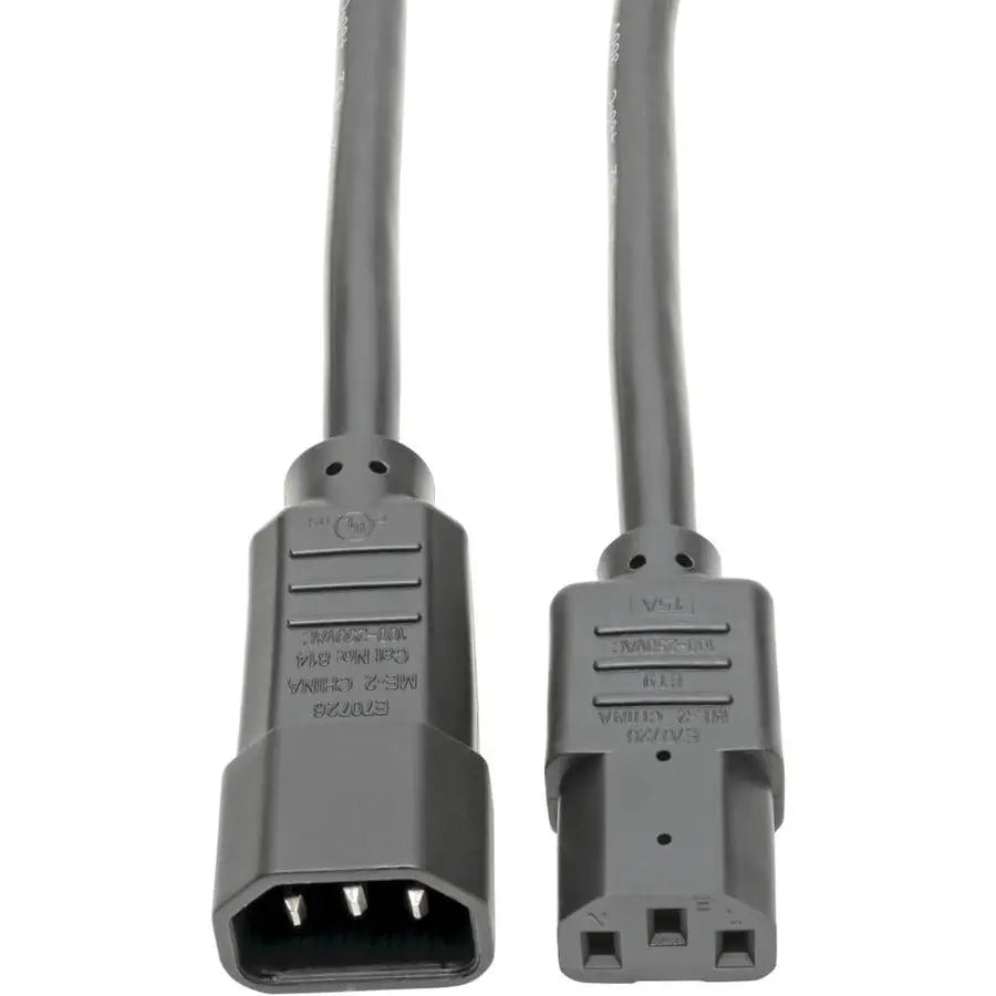 Eaton Corporation Tripp Lite P005-006 Heavy-Duty C13 to C14 Power Interconnect Cable, 6 ft, 15A/250V, 14 AWG, Black