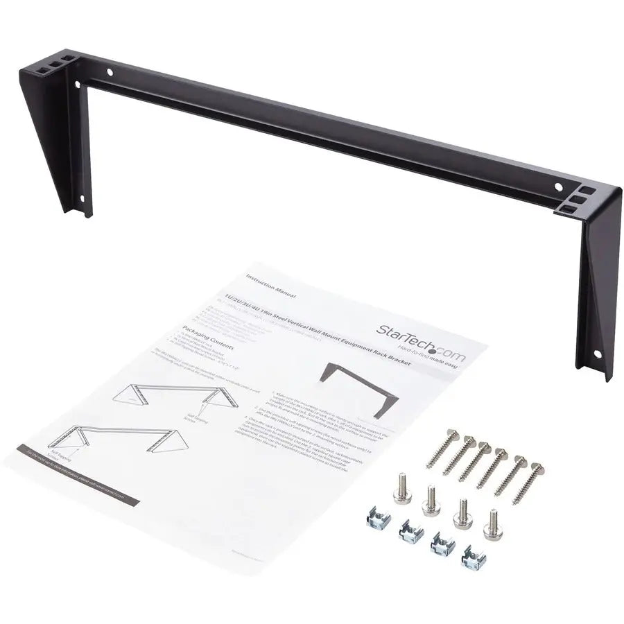 StarTech.com RK119WALLV 1U Steel Vertical Wall Mount Equipment Rack Bracket for 19-Inch Rack Mount Devices