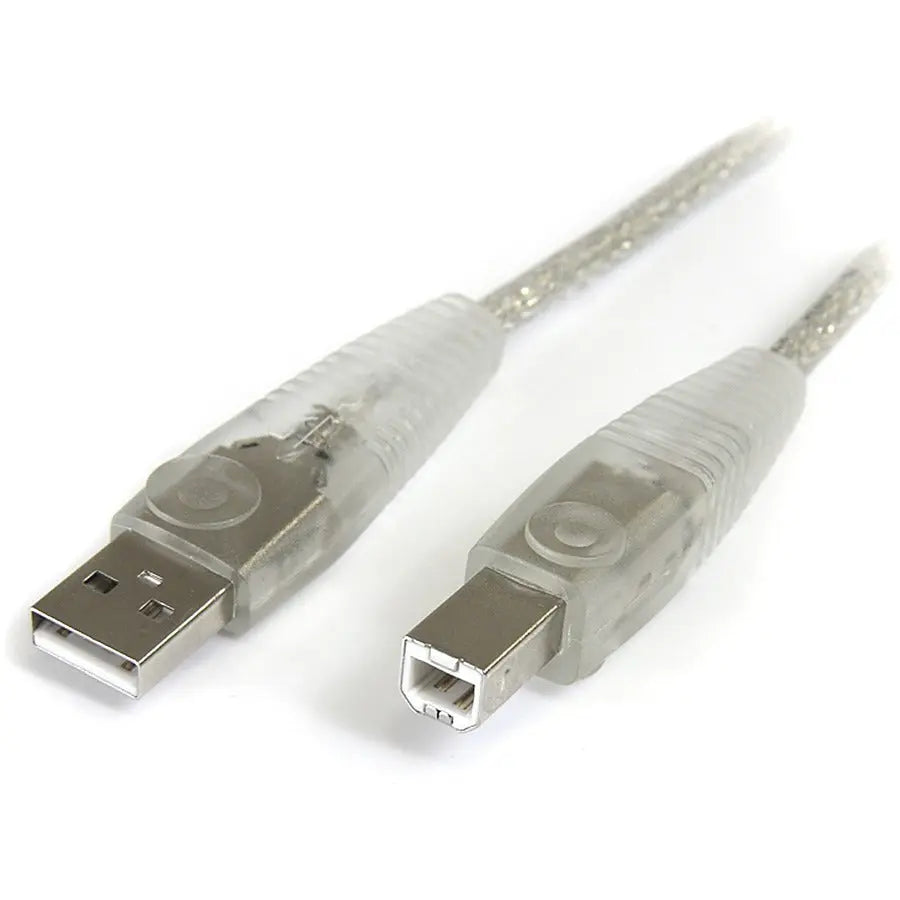 StarTech.com 10 ft Transparent USB 2.0 A to B Cable - High-Speed Data Transfer, Compatible with PC, Mac, Printer, Scanner, Hard Drive