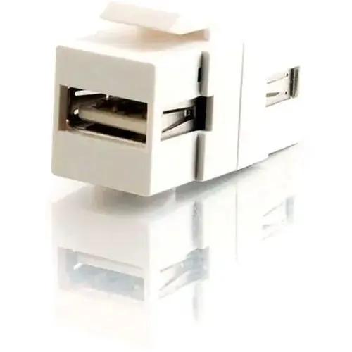 C2G Snap-In USB A/A Female Keystone Insert Module (Part 28748) - TAA Compliant, White by Legrand Group
