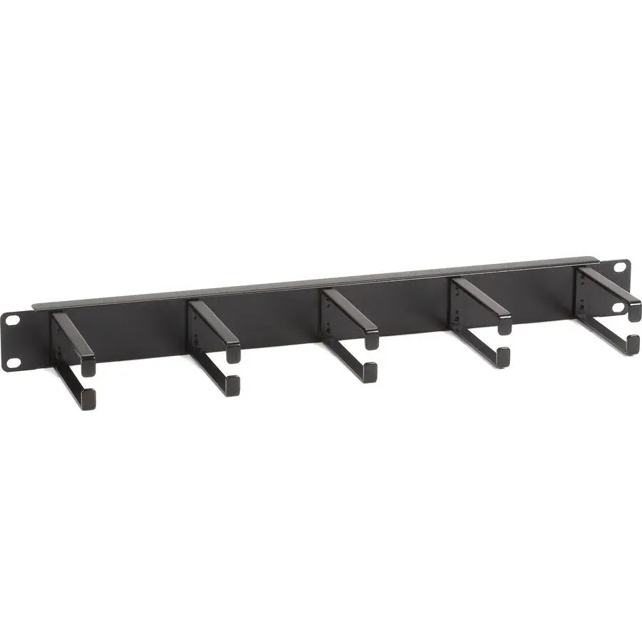 Black Box Horizontal 1U 19-Inch Rackmount Cable Manager - Single-Sided Black