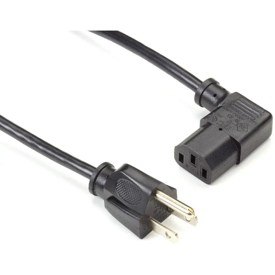 Black Box Power Cord - NEMA 5-15P to IEC-60320-C13, 6 ft, Right-Angle Plug