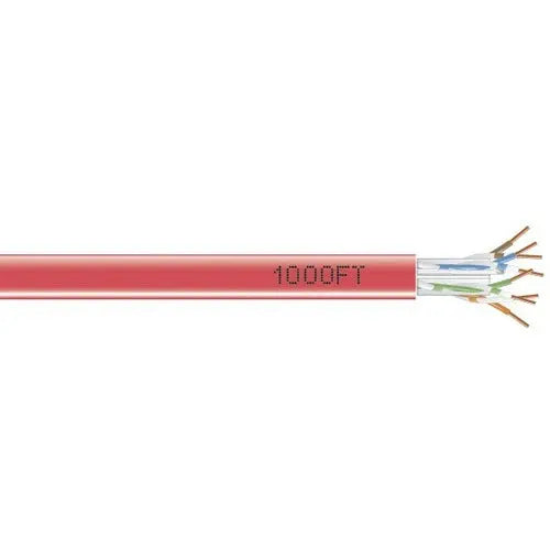 Black Box GigaTrue 550-MHz Cat6 Solid Bulk Ethernet Cable - 1000ft Red UTP, TAA Compliant