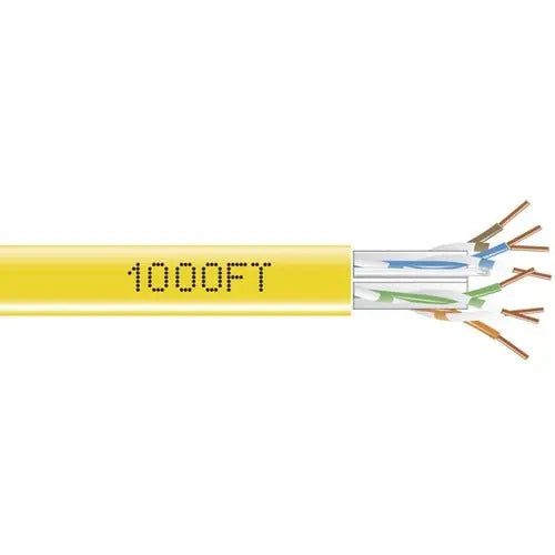 Black Box GigaTrue 550-MHz Cat6 Bulk Network Cable – 1000 ft, UTP, PVC Riser, Yellow