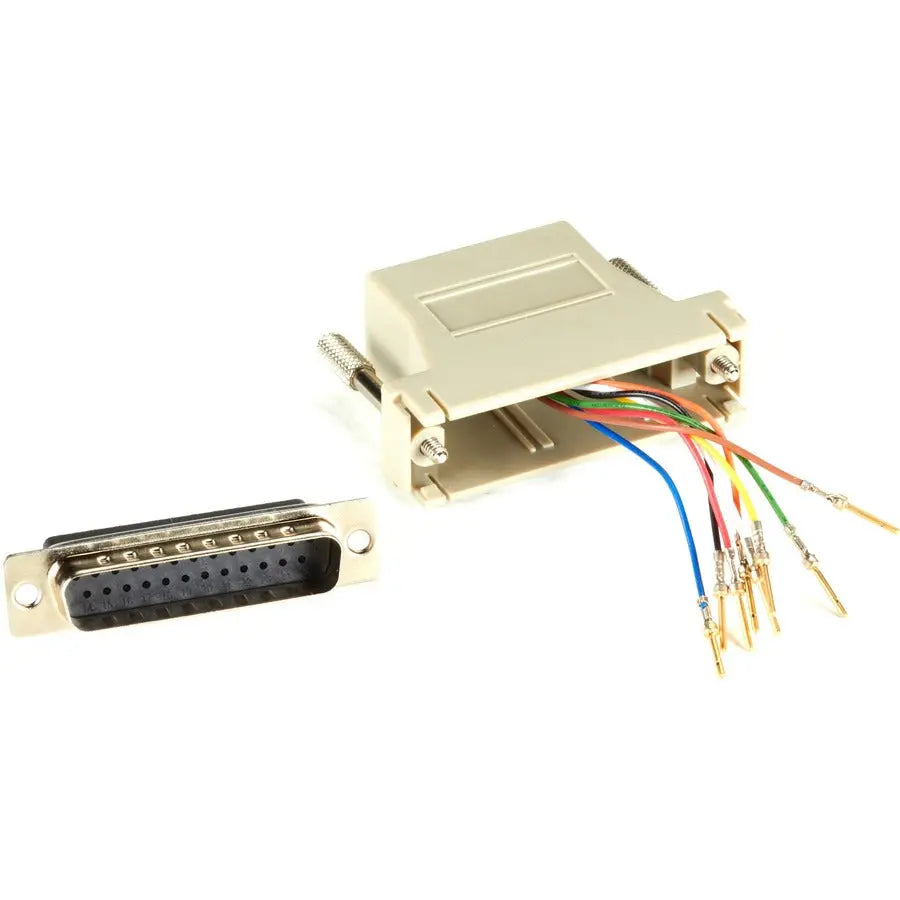 Black Box FA4525M-GY Modular Adapter Kit - DB25 Male to RJ45 Female, Gray
