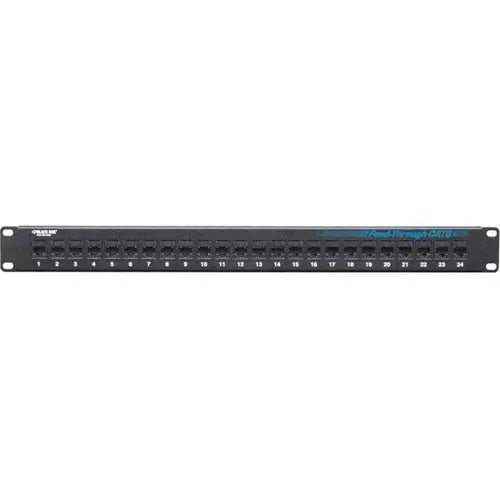 Black Box JPM818A CAT6 Feed-Through Patch Panel - 24 Ports, 1U Rack-Mountable, Unshielded