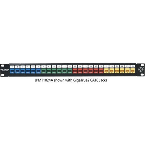Black Box JPMT1024A GigaStation2 24-Port 1U Multimedia Patch Panel for Network Cabling