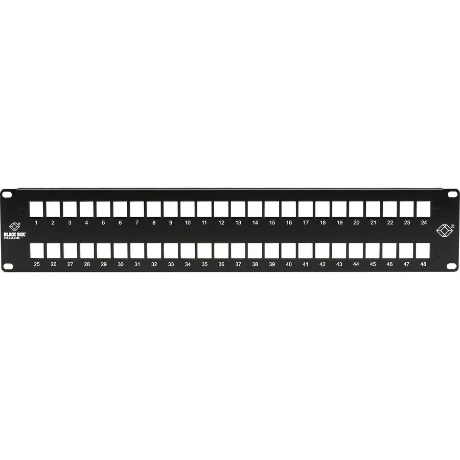 Black Box GigaStation2 JPMT1048A 48-Port 2U Multimedia Patch Panel for High-Density Network Connectivity