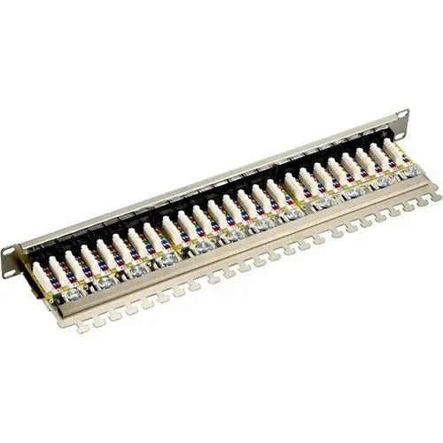 Black Box JPS60A-24 1U 24-Port CAT6 Shielded Patch Panel for High-Speed Data Networks