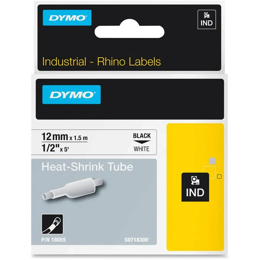Dymo White Heat Shrink Tube - Vinyl Wire & Cable Labels for Rhino and LabelPrinter Series