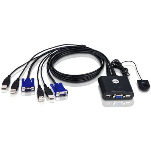 Aten CS22U 2-Port USB KVM Switch for Dual Computer Control with 2048x1536 Resolution