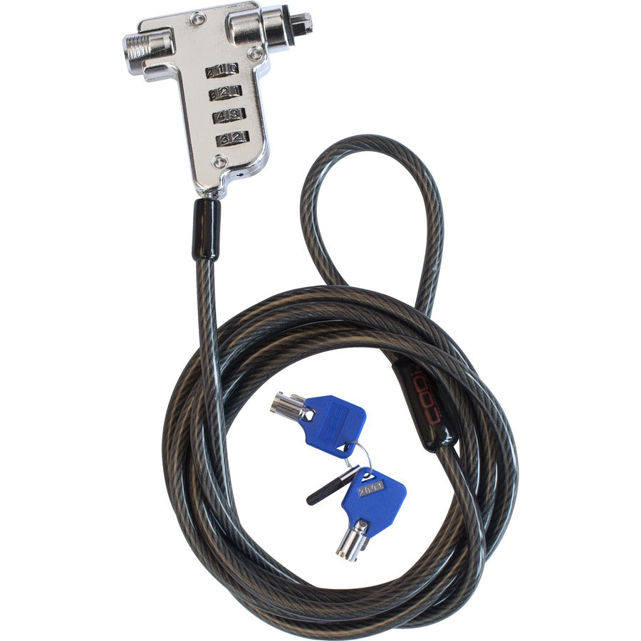 CODi A02029 Master Key Combination Cable Lock for Laptops, Monitors, and Projectors