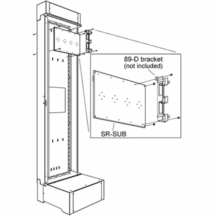 Middle Atlantic SR-SUB Mounting Adapter by Legrand Group for 89-D Brackets and Electrical Boxes