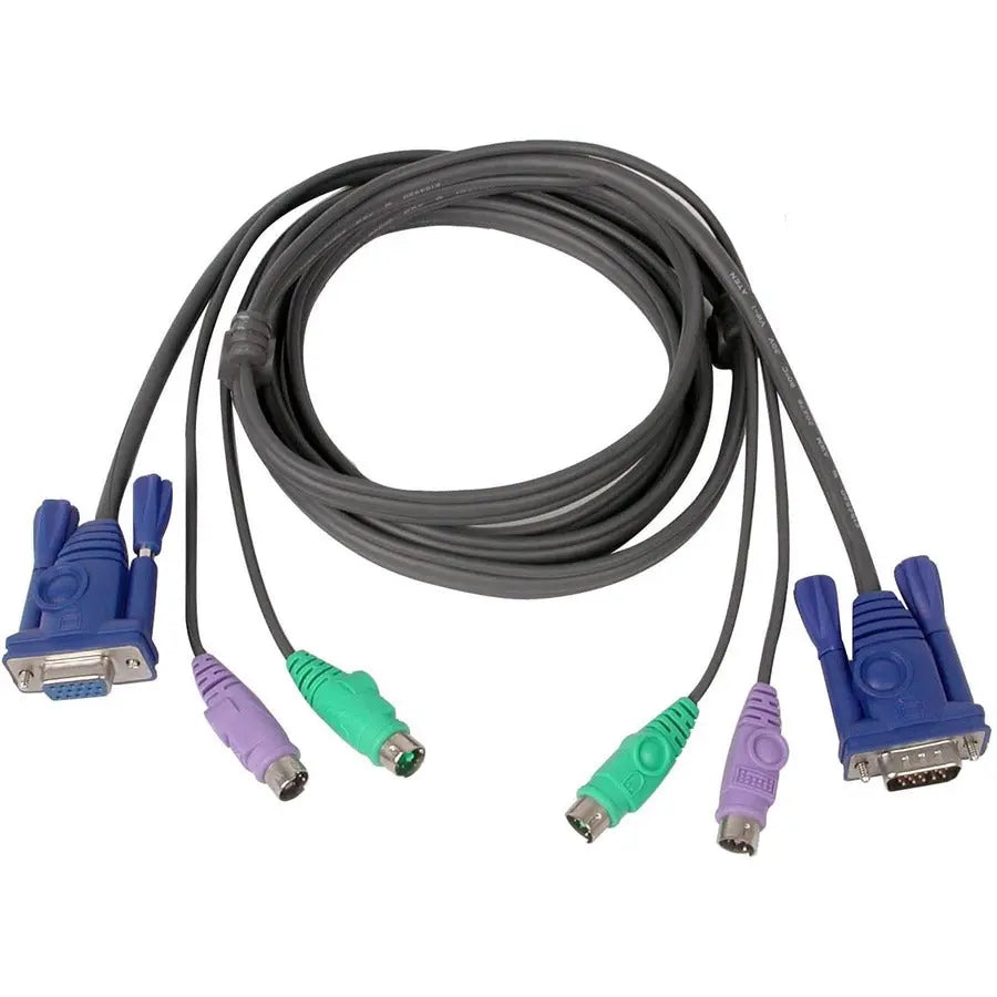 IOGEAR Micro-Lite Bonded All-in-One KVM Cable, 10 ft. - PS/2