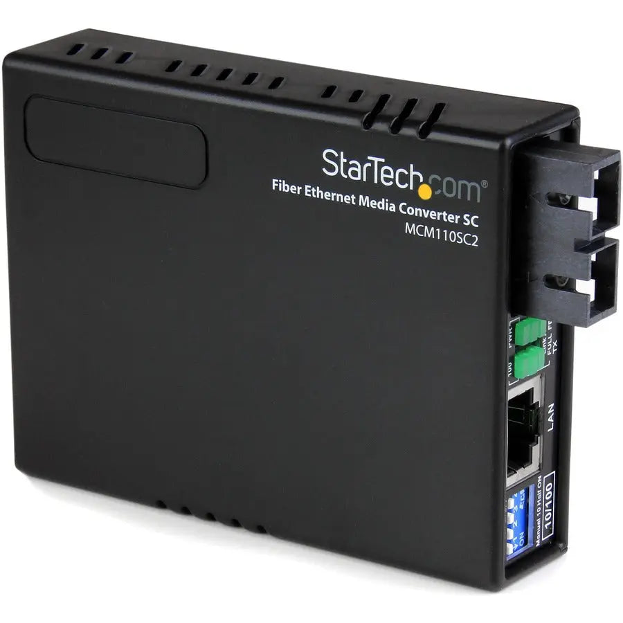 StarTech.com MCM110SC2 10/100 Multi Mode Fiber Ethernet Media Converter with SC Connector and 2 km Range