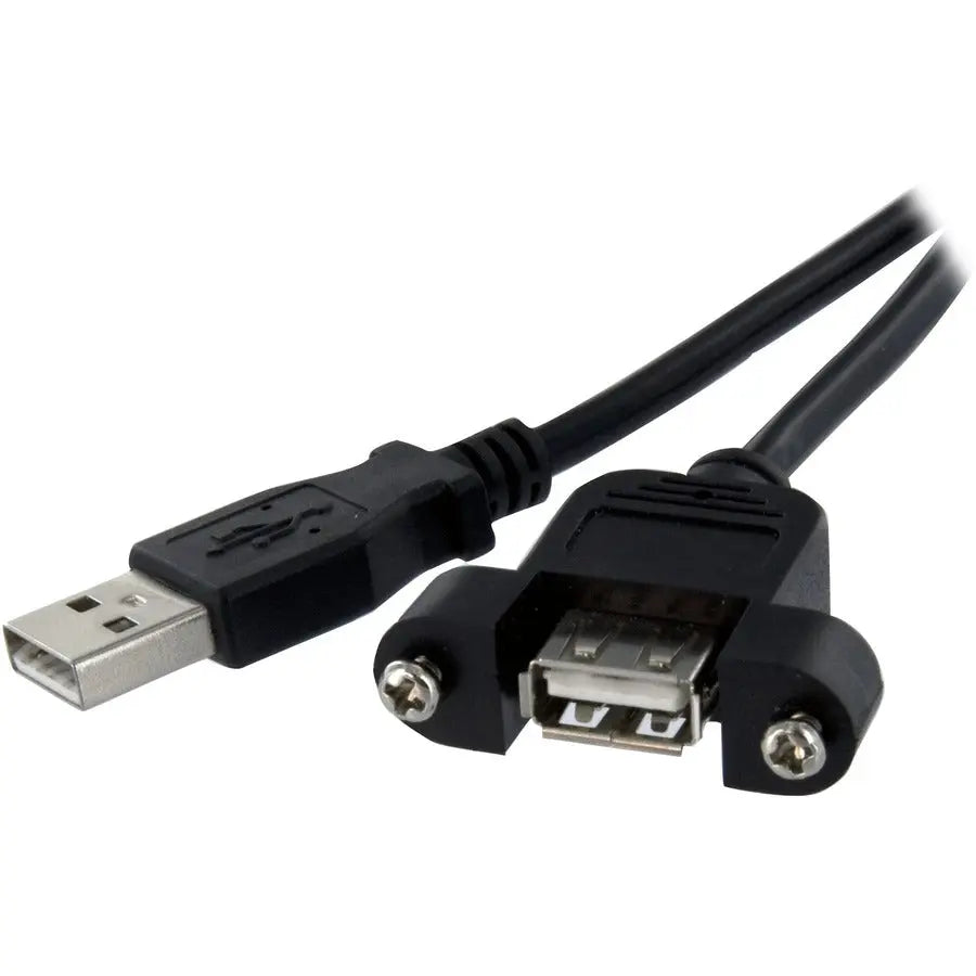 StarTech.com 1 ft Panel Mount USB Cable A to A - F/M with USB-A Female Port