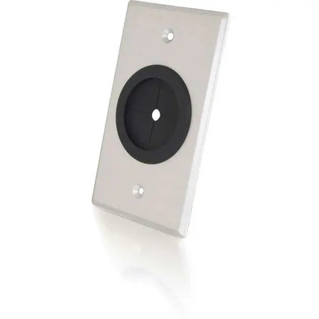 Legrand Group C2G 40489 1.5 Inch Grommet Cable Pass Through Single Gang Wall Plate in Brushed Aluminum