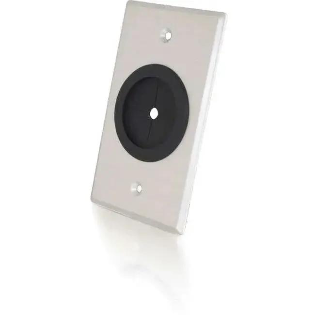 Legrand Group C2G 40489 1.5 Inch Grommet Cable Pass Through Single Gang Wall Plate in Brushed Aluminum by Legrand Group