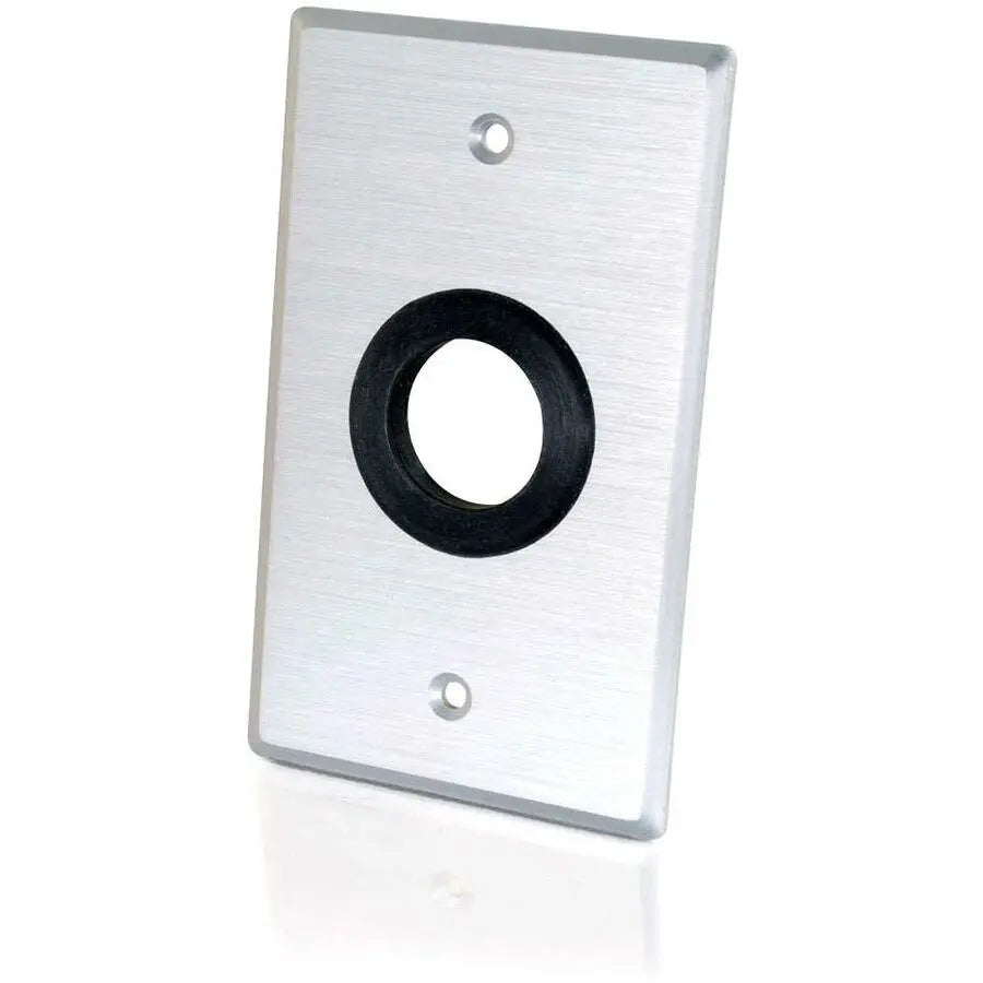 Legrand Group C2G 40488 Brushed Aluminum 1-Inch Grommet Cable Pass Through Single Gang Wall Plate