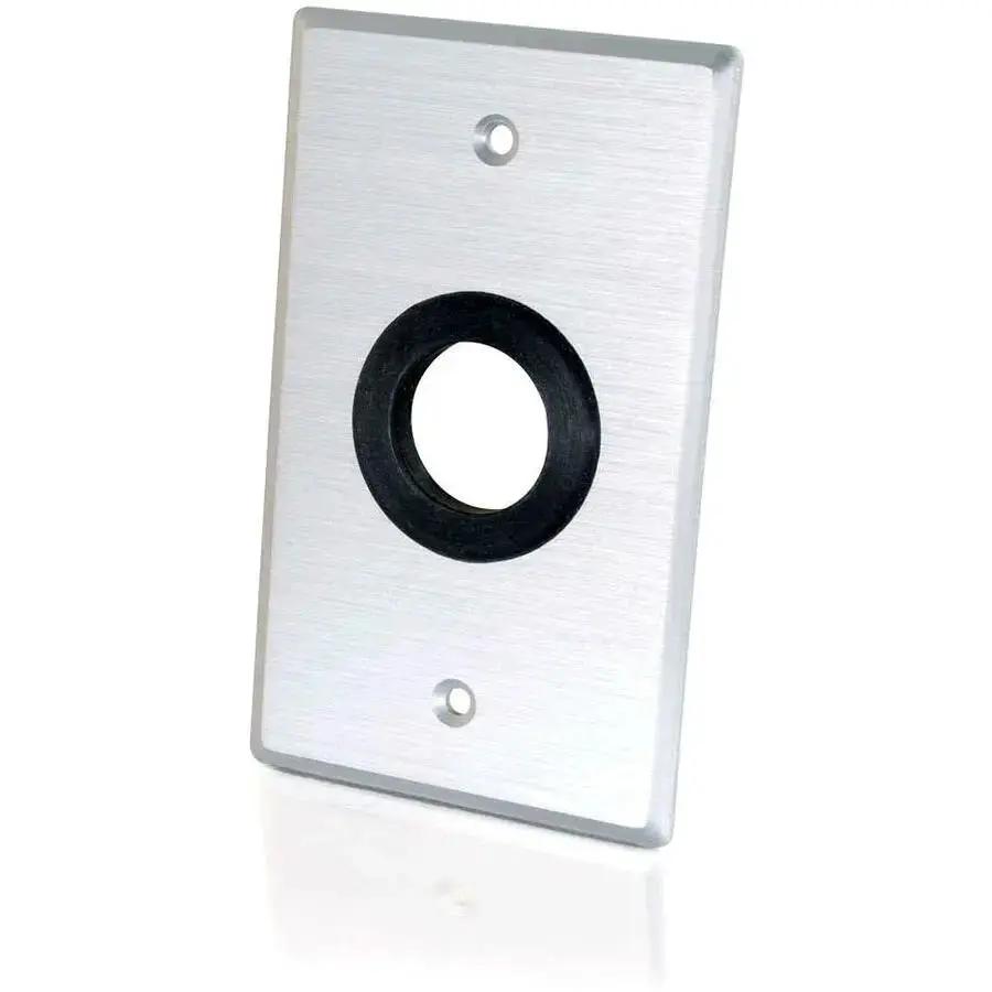 Legrand Group C2G 40488 Brushed Aluminum 1-Inch Grommet Cable Pass Through Single Gang Wall Plate by Legrand Group