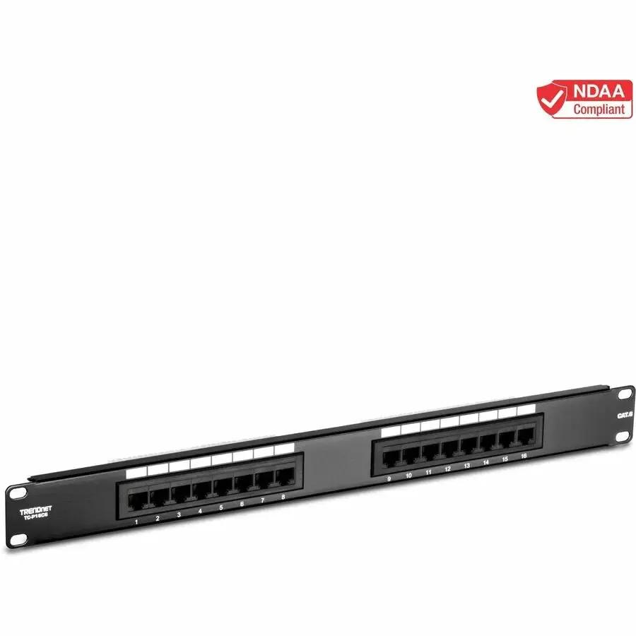 TRENDnet TC-P16C6 16-Port Cat6 Unshielded Patch Panel for Gigabit Ethernet and Network Applications by TRENDnet