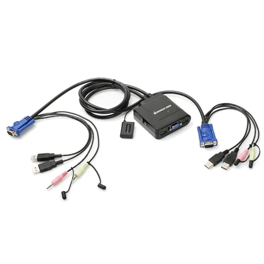 IOGEAR GCS72U KVM Switch with Audio – Dual Computer Control with USB, VGA, and Audio Support