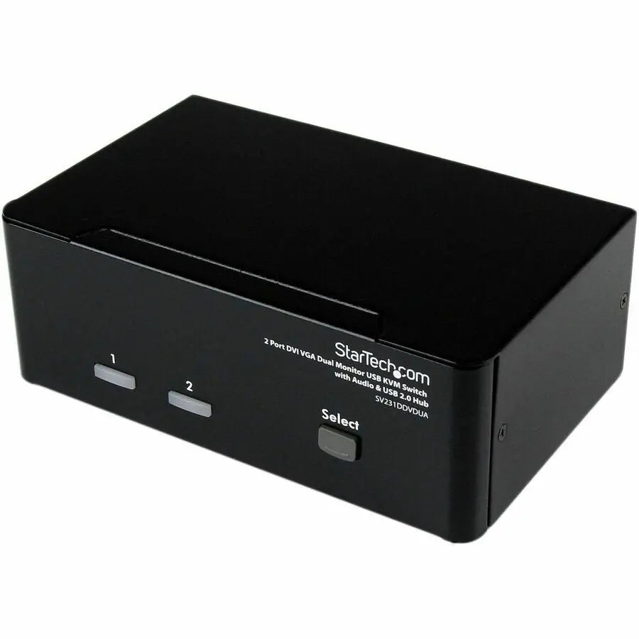 StarTech.com SV231DDVDUA 2-Port DVI VGA Dual Monitor KVM Switch with Audio and USB Hub