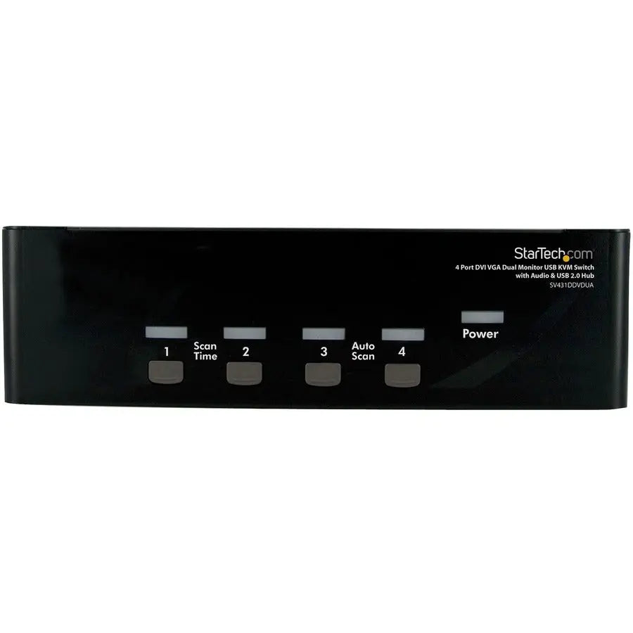 StarTech.com 4-Port DVI VGA Dual Monitor KVM Switch with Audio & USB Hub, TAA Compliant - SV431DDVDUA