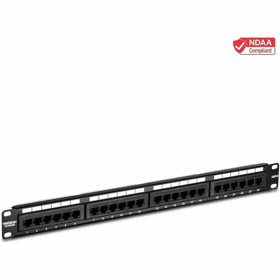 TRENDnet TC-P24C6 Cat6 24-Port Unshielded Patch Panel for Gigabit Ethernet and Fast Ethernet Networks by TRENDnet