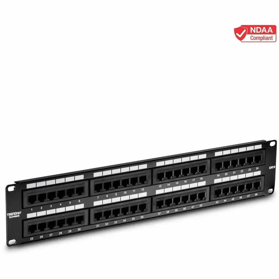 TRENDnet TC-P48C6 48-Port Cat6 Unshielded Patch Panel for Ethernet and Gigabit Networks by TRENDnet