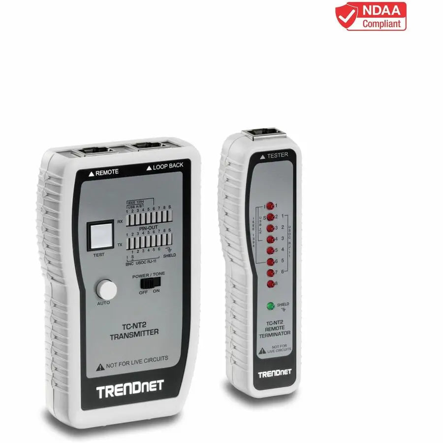 TRENDnet Network Cable Tester TC-NT2 for Ethernet, USB, and BNC Cables – Accurate Pin Testing up to 300 Meters