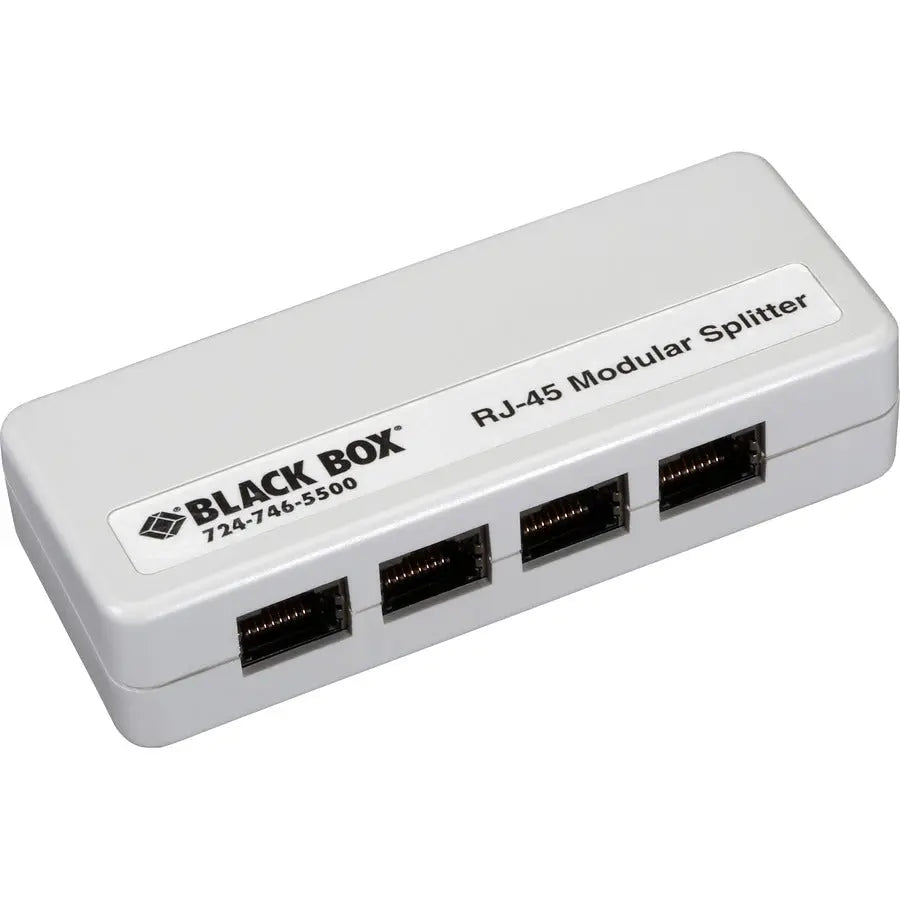 Black Box FM810-R2 RJ45 Shielded Mod Splitter 1 to 4 Ports for Network Expansion