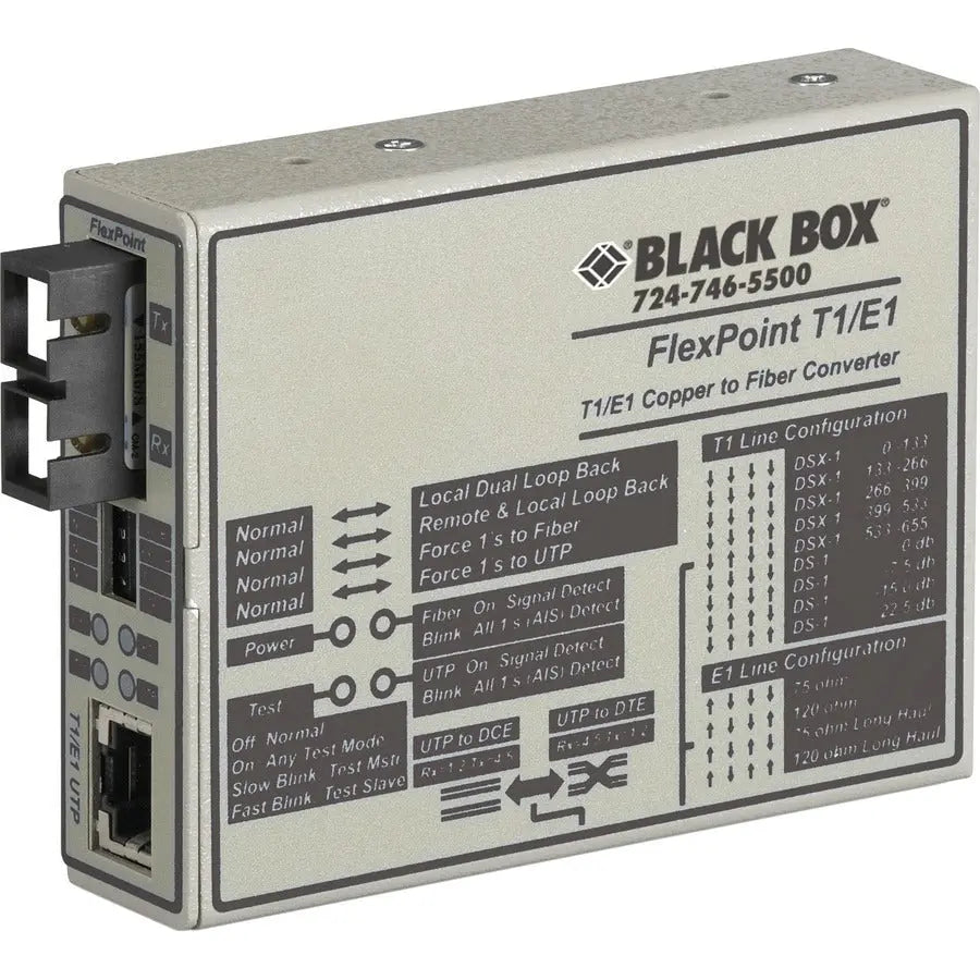 Black Box FlexPoint T1/E1 to Fiber Line Converter - MT662A-MSC