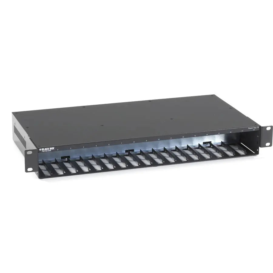 Black Box LHC018A-AC-R2 MultiPower Miniature Power Tray - 18-Slot Rackmount Power Shelf