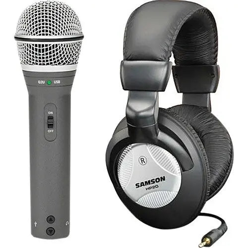Samson Q2U Rugged Wired Dynamic Microphone - Gray for Studio, Podcast, and Live Performance