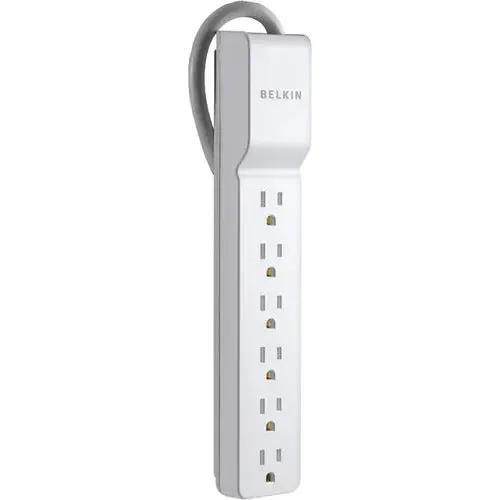 Belkin 6 Outlet Power Strip Surge Protector with 6 ft Cord – 720 Joules – White by Belkin International, Inc