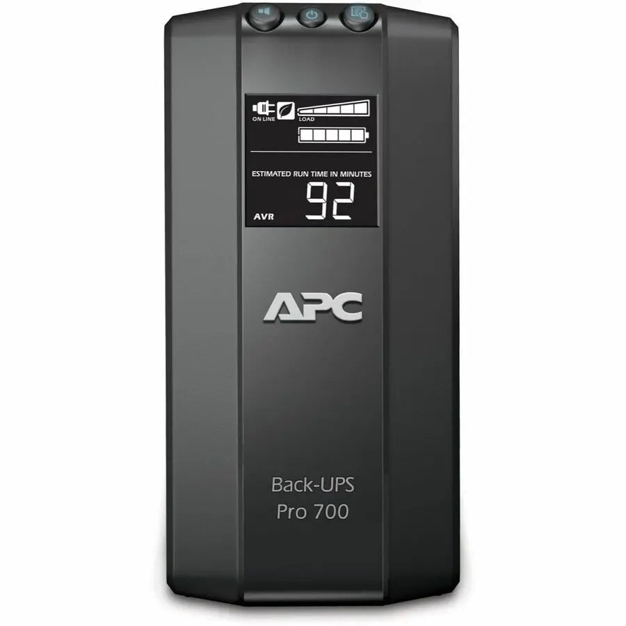 APC Back-UPS Pro, 700VA/420W, Tower, 120V, 6x NEMA 5-15R outlets, AVR, LCD, User Replaceable Battery