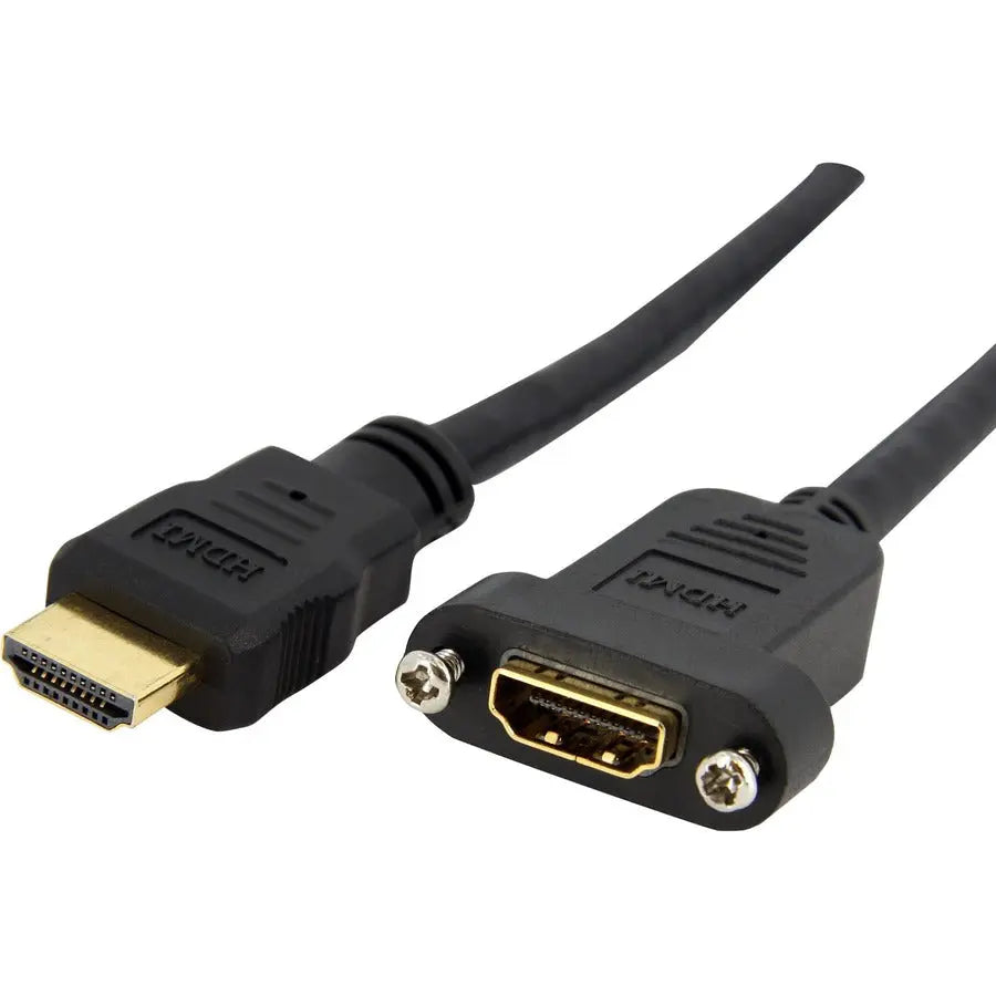 StarTech.com 3 ft HDMI Female to Male Panel Mount Cable - 4K High-Speed Video Adapter