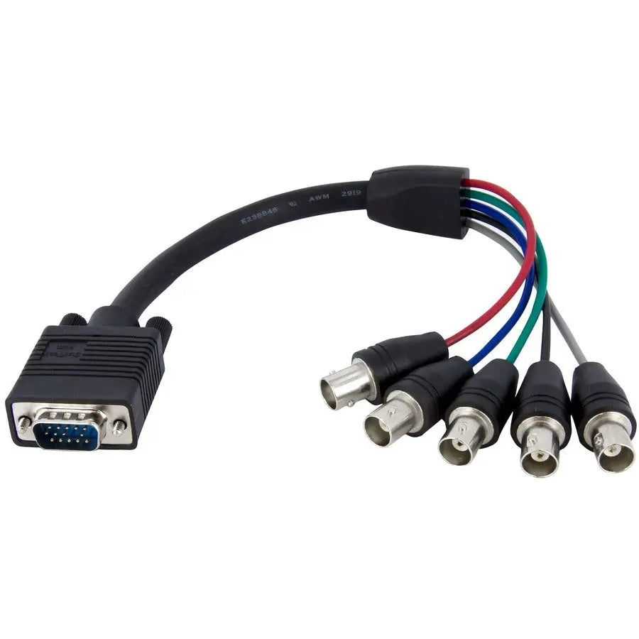 StarTech.com VGABNCMF1 1 ft Coax VGA (HD15) to 5 BNC RGBHV Adapter Cable