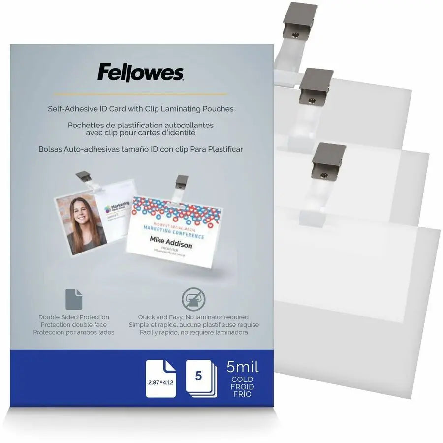Fellowes Self-Adhesive Pouches - ID Tag, 5mil, 5 Pack