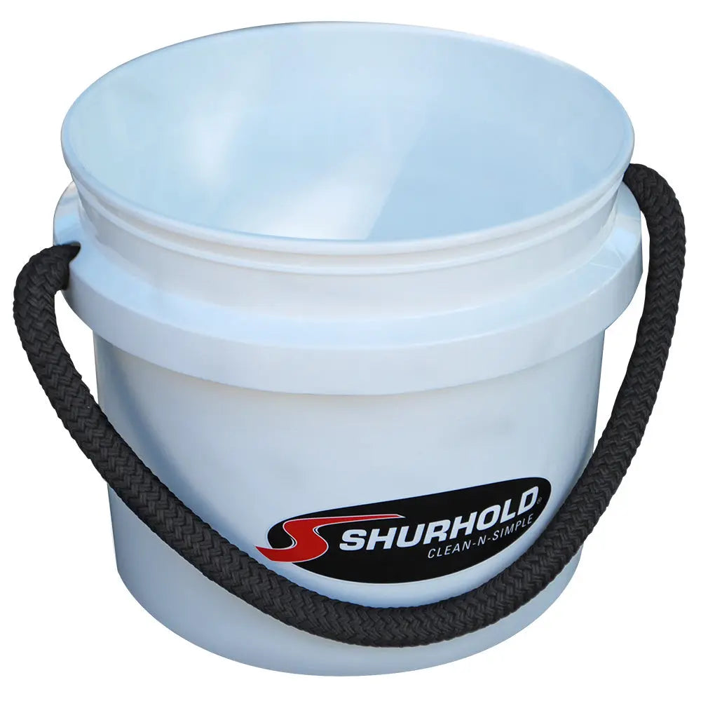 Shurhold 3.5 Gallon Rope Handle Bucket - White for Boat, RV, and Car Wash