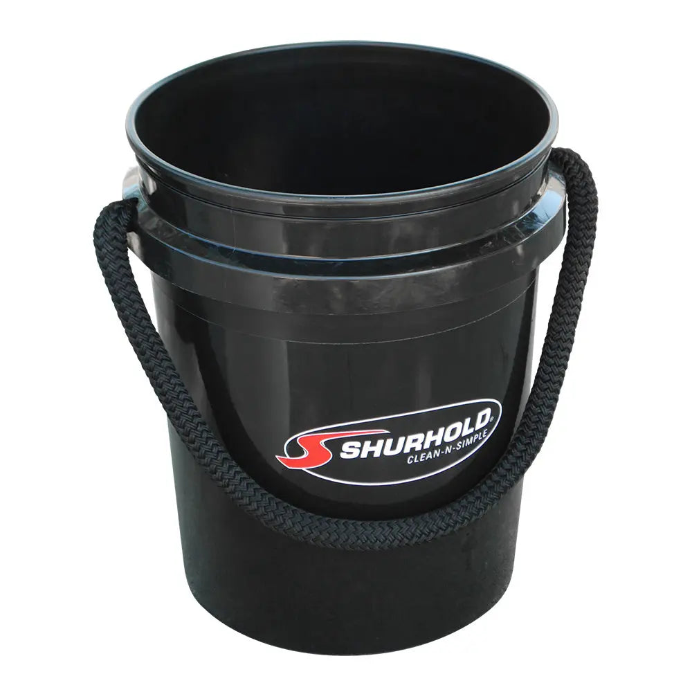 Shurhold 5-Gallon Rope Handle Bucket - Heavy-Duty Black Utility Bucket