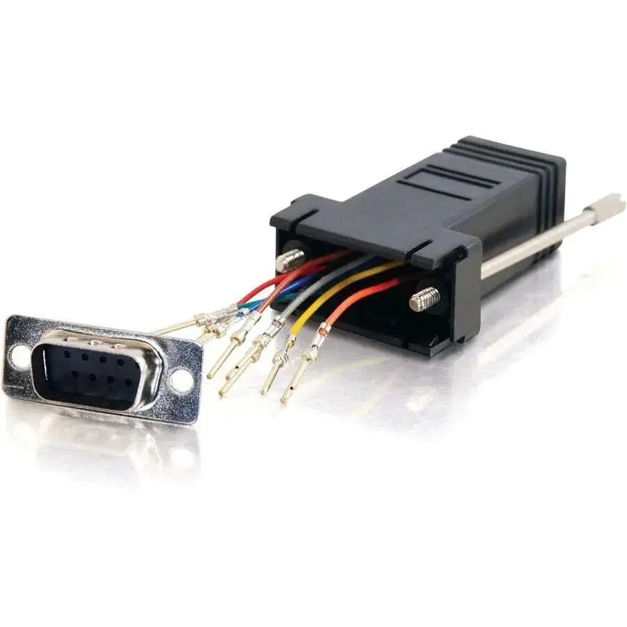 C2G RJ45 to DB9 Male Modular Adapter - Black by Legrand Group Part 02947 by Legrand Group