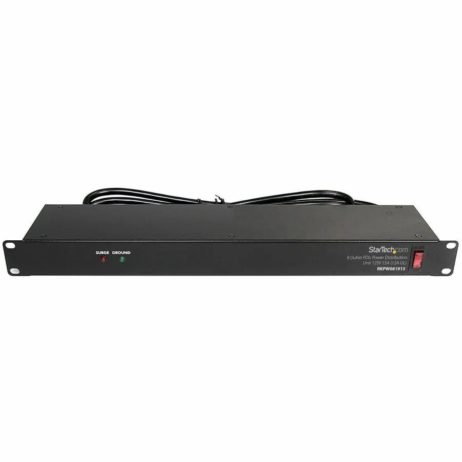 StarTech.com RKPW081915 8-Outlet 1U Rackmount PDU with Surge Protection and Circuit Breaker