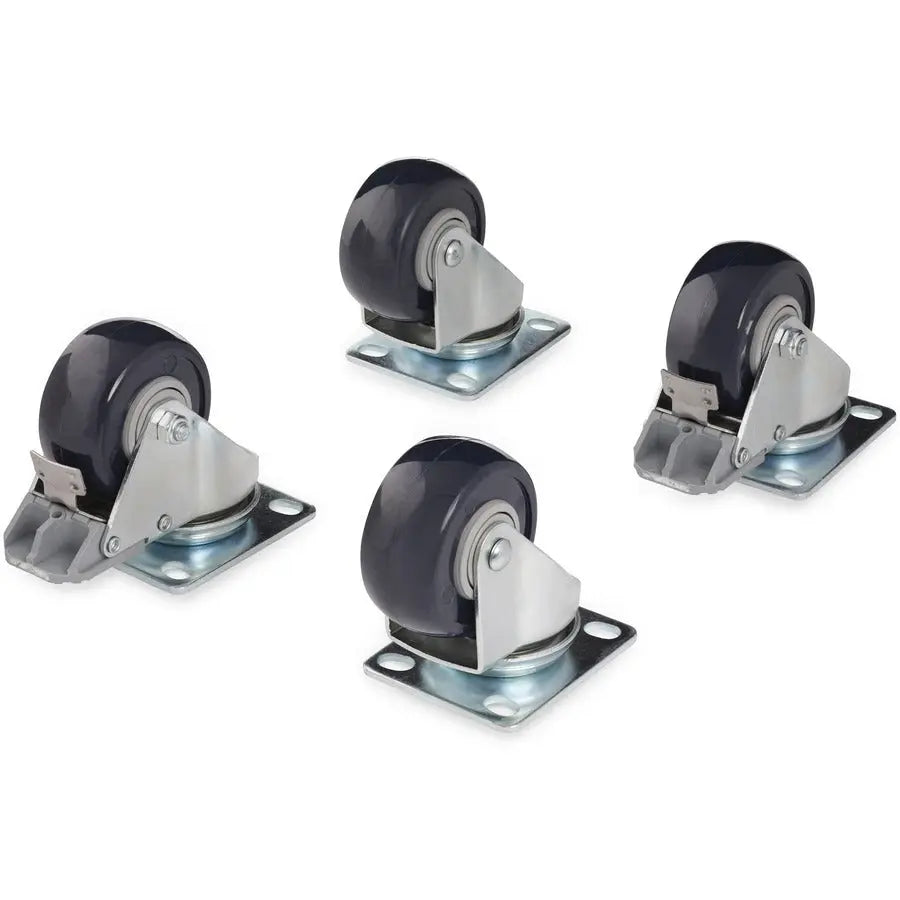 StarTech.com 4POSTCASTER Caster Kit for Open Frame Rack - TAA Compliant and Heavy Duty