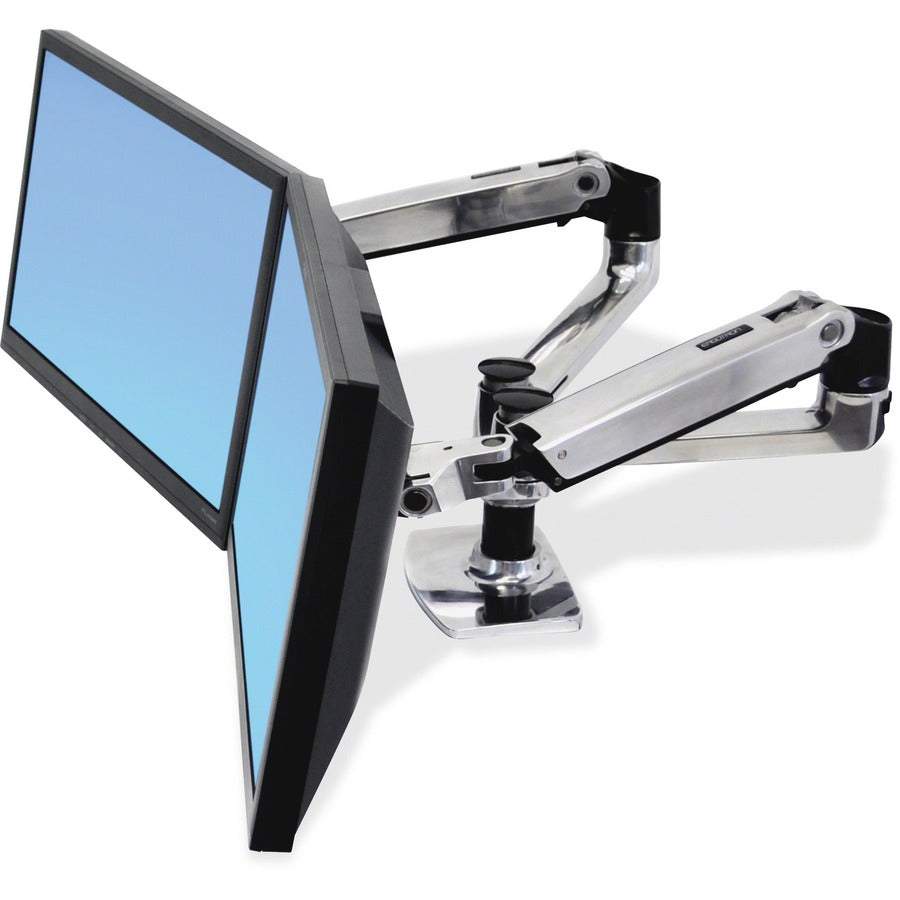 Ergotron LX 45-245-026 Dual Side-by-Side Monitor Mounting Arm in Silver